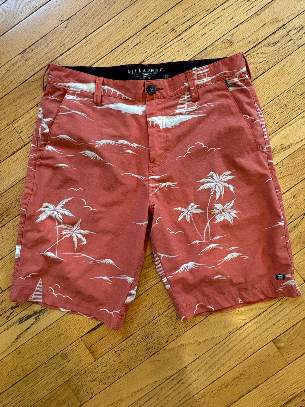Billabong Rust Orange Palm Print Men's Shorts